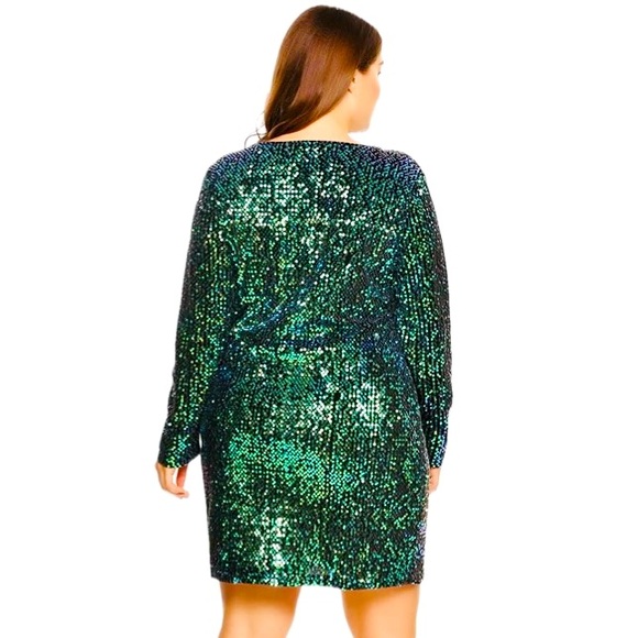 IN VOLAND Sequin Vintage Style Cocktail Party Dress Plus Size 16W - Picture 2 of 12